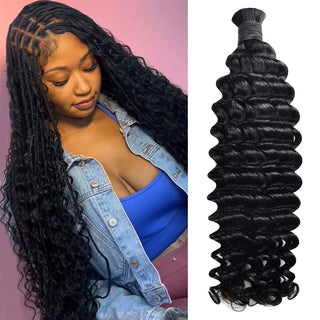 #1 Jet Black 100% Human Hair Braid Styles CVOHAIR