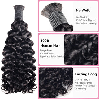 #1 Jet Black 100% Human Hair Braid Styles CVOHAIR
