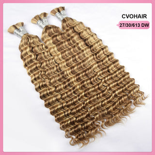 #27/30/613 100% Human Hair Braid Deep Wave Styles CVOHAIR