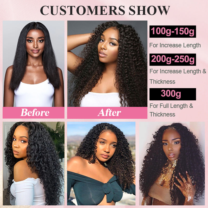 CVOHAIR Kinky Curly Tape in Hair Extensions Human Hair Natural Black Invisible Seamless Glue in Virgin Hair Extensions Tape ins