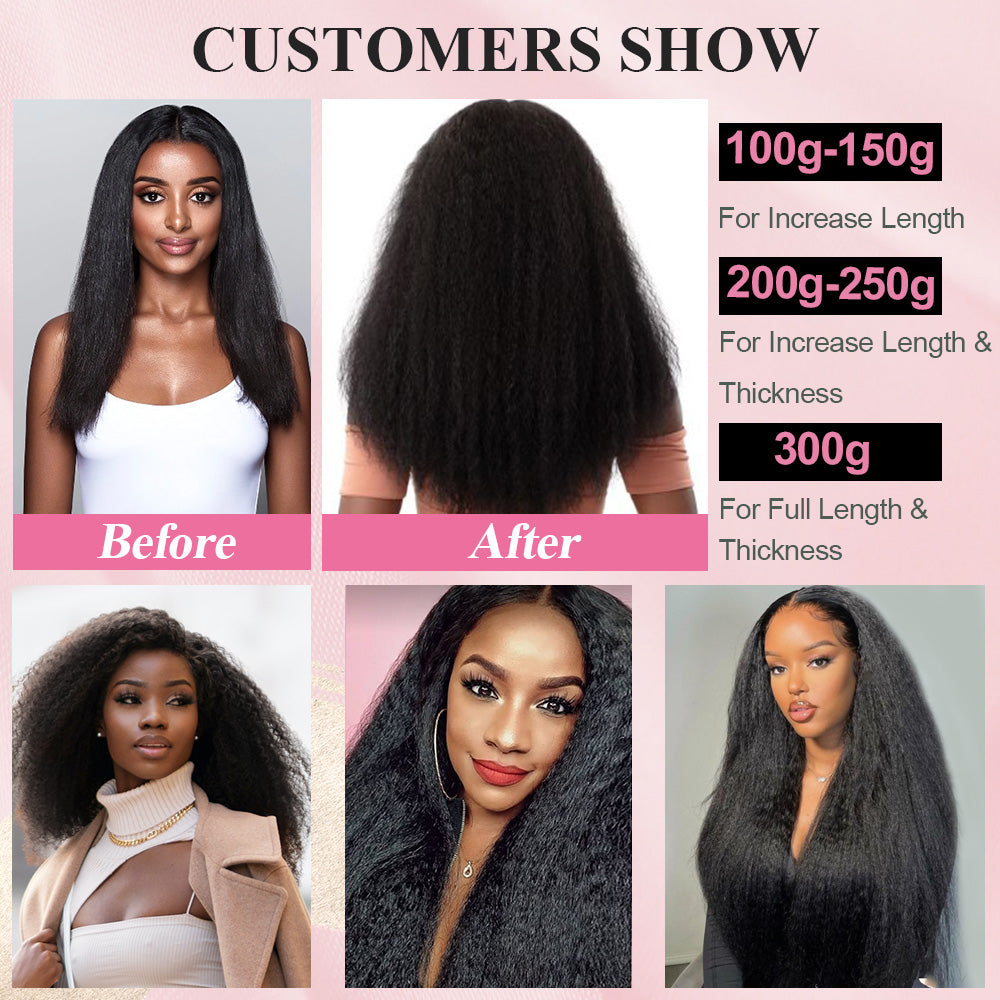 CVOHAIR Kinky Straight Tape in Hair Extensions Real Human Hair for Black Women Invisible Skin Weft Tape in Hair Extensions