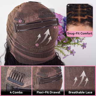 Human hair boho braids full lace wig 22-24inch CVOHAIR