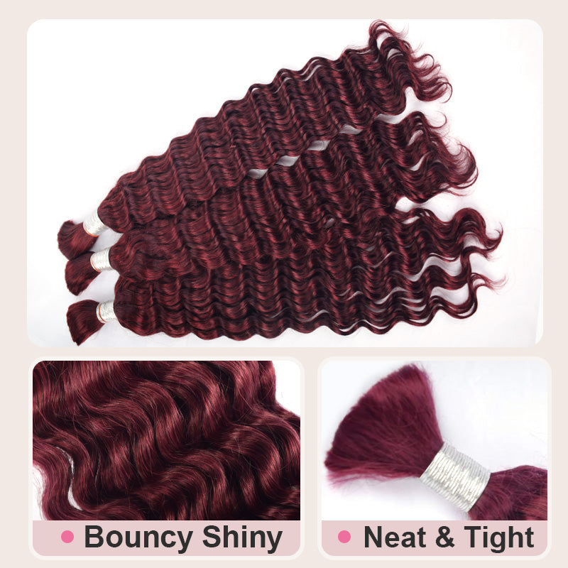 CVOHAIR Deep Wave Bulk Hair For Braiding 3 Pcs/pack