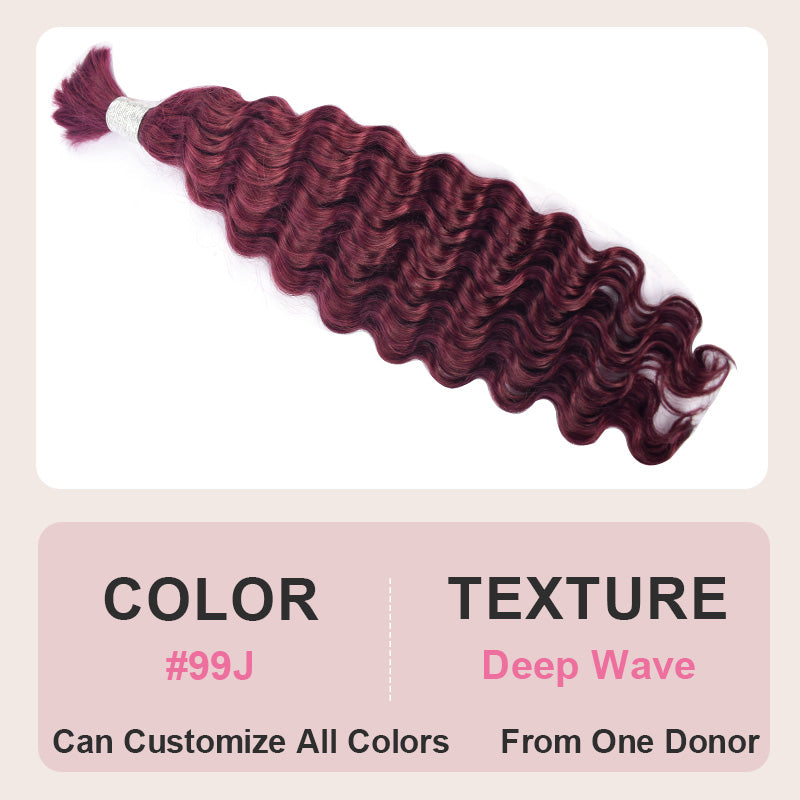 CVOHAIR Deep Wave Bulk Hair For Braiding 3 Pcs/pack