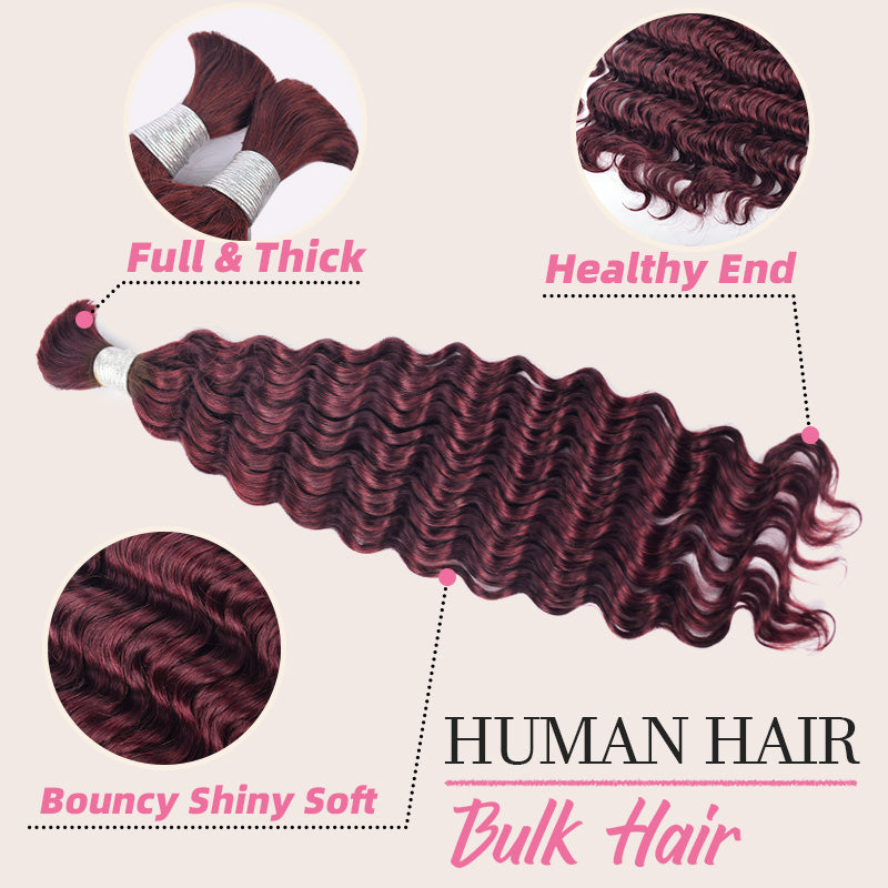 CVOHAIR Deep Wave Bulk Hair For Braiding 3 Pcs/pack