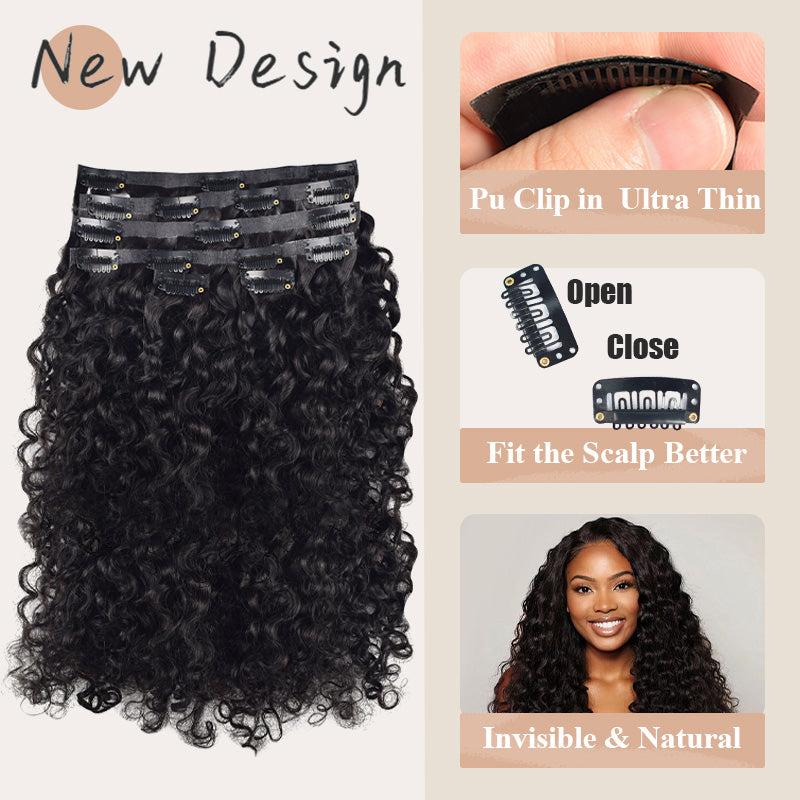 CVOHAIR Straight Human Hair Clip in Hair Extensions 100% Unprocessed Full Head Brazilian Virgin Hair Natural Black Color