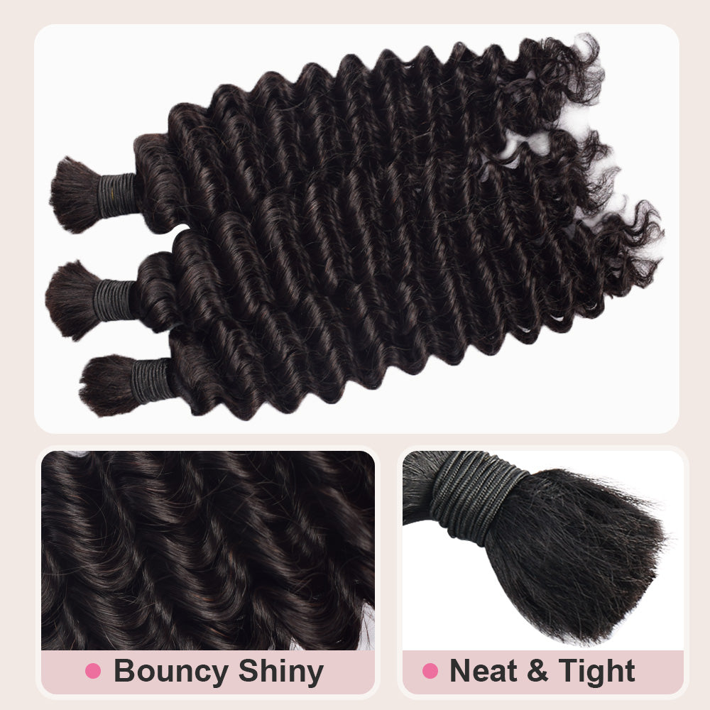 black deep wave hair bulk 1