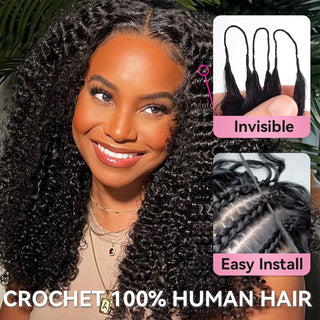 Crochet Human Hair Kinky Curly Hair Extensions CVOHAIR
