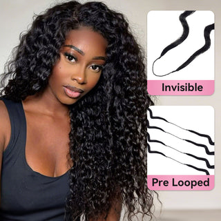 Deep Curly Crochet Human Hair Pre Loop Extensions CVOHAIR