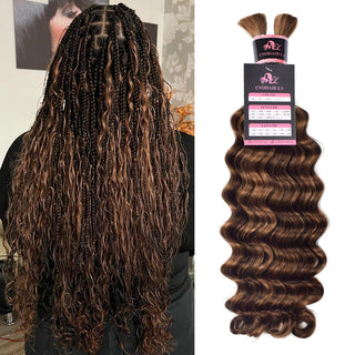 #4/30 Loose Deep Wave Bulk Human Hair For Braiding CVOHAIR
