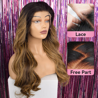 T1BP4/27 Super Double Drawn Loose Wave Luxury Wig With Baby Hair CVOHAIR