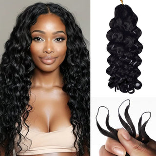 Italian Curly Crochet Human Hair Pre Loop Extensions CVOHAIR