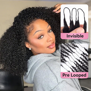 Crochet Human Hair Afro Curly 4C Hair Extensions CVOHAIR