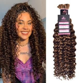 #4/30 Deep Curly Bulk Human Hair For Braiding CVOHAIR