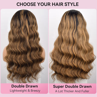 T1BP4/27 Super Double Drawn Loose Wave Luxury Wig With Baby Hair CVOHAIR