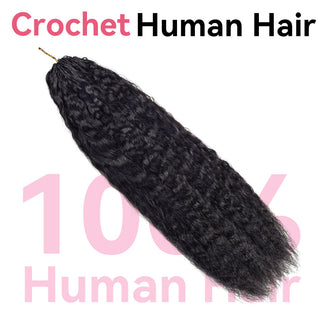 Kinky Straight Crochet 100% Human Hair Hair Extensions CVOHAIR