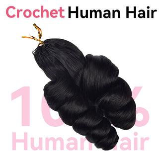 Loose Wave Crochet Human Hair Pre Loop Extensions CVOHAIR