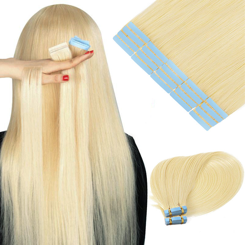 CVOHAIR 613 Blonde Straight Tape in Hair Extensions Human Hair 20pcs 50g/pack Seamless Skin Weft Hair