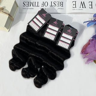 #1B Loose Deep Wave 10A Bundles Human Hair 3 Bundles Brazilian Virgin Human Hair Weave Bundles Natural Black Color CVOHAIR