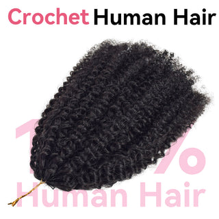 Crochet Human Hair Afro Curly 4C Hair Extensions CVOHAIR