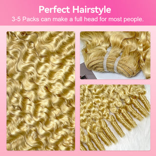 #613 France Curly 100% Unprocessed Weave Bundles Human Hair Double Weft CVOHAIR