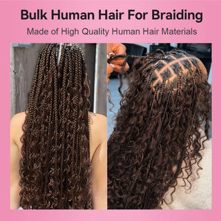 #2 Dark Brown Deep Wave Bulk Human Hair For Braiding CVOHAIR