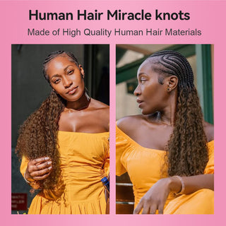 #4 France Curly Miracle Knots Crochet Human Hair Extensions CVOHAIR