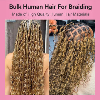 #27 Honey Blonde Deep Wave Bulk Human Hair For Braiding CVOHAIR