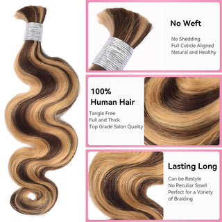 #4/27 100% Human Hair Braid Body Wave  Styles CVOHAIR