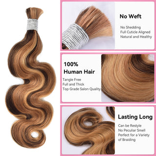#4/27/30 100% Human Hair Braid Body Wave  Styles CVOHAIR