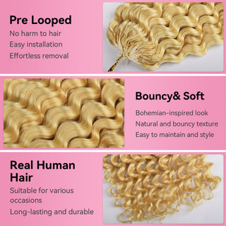 #613 Deep Wave Crochet Human Hair Extensions CVOHAIR