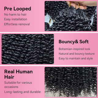 Crochet Human Hair Kinky Curly Hair Extensions CVOHAIR