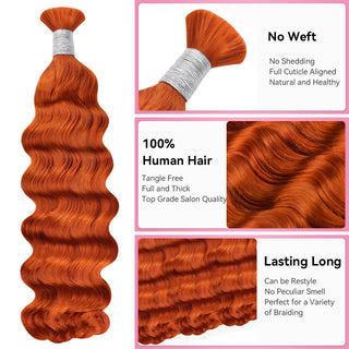 #350 Boho Braids Loose Deep Wave No Weft Bulk Hair for Human Hair CVOHAIR