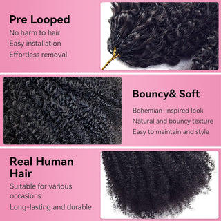Crochet Human Hair Afro Curly 4C Hair Extensions CVOHAIR