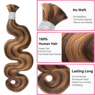 #4/30 100% Human Hair Braid Body Wave  Styles CVOHAIR