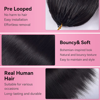 Straight Crochet Human Hair Extensions CVOHAIR