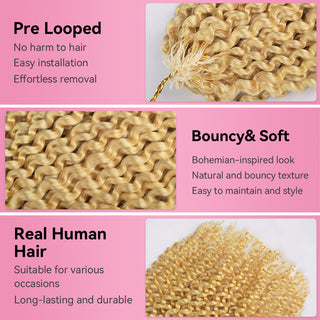 #613 Kinky Curly Crochet Human Hair Extensions CVOHAIR