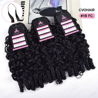 #1B 10A France Curly Human Hair Bundles CVOHAIR