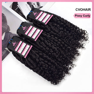 #1B 10A Pissy Curly Human Hair Bundles CVOHAIR