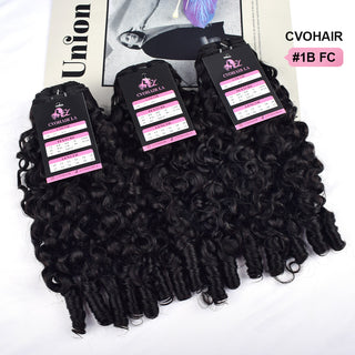 #1B 10A France Curly Human Hair Bundles CVOHAIR