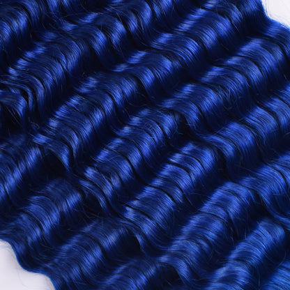 CVOHAIR – cheveux humains bleus ondulés, en vrac, pour tresser, sans trame, Extensions de cheveux humains, 100g/chaque paquet