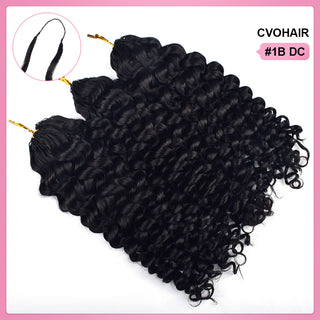 Deep Curly Crochet Human Hair Pre Loop Extensions CVOHAIR