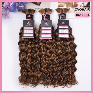 #4/30 Italian Curly Bulk Human Hair For Braiding CVOHAIR