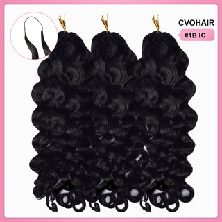 Italian Curly Crochet Human Hair Pre Loop Extensions CVOHAIR