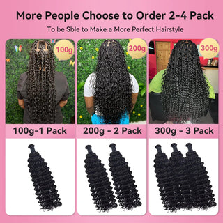 #1B/30 Deep Wave Bohemian Human Hair For Braiding CVOHAIR