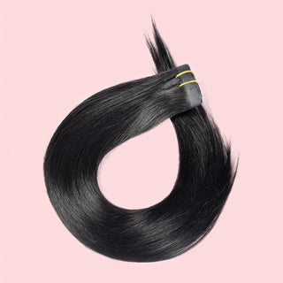 #1B 6Pcs Straight PU Seamless Clip ins Flash Sale Free Shipping Hair Extensions Real Human Hair 110G CVOHAIR