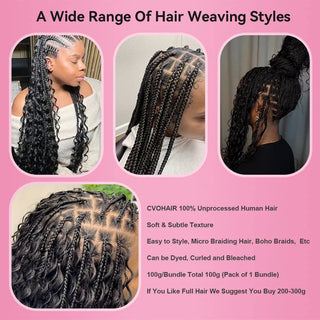 #1B/30 Deep Wave Bohemian Human Hair For Braiding CVOHAIR