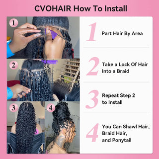 #1B/30 Deep Wave Bohemian Human Hair For Braiding CVOHAIR