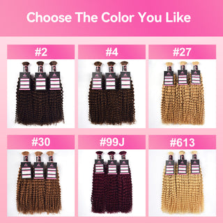 Color Kinky Curly Boho Braids Bulk Human Hair CVOHAIR