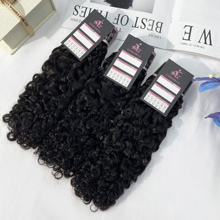 #1B Burmese Curly 10A Human Hair 3 Bundles Virgin Hair 100% Unprocessed Weave Bundles Human Hair Double Weft CVOHAIR